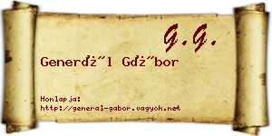 Generál Gábor névjegykártya